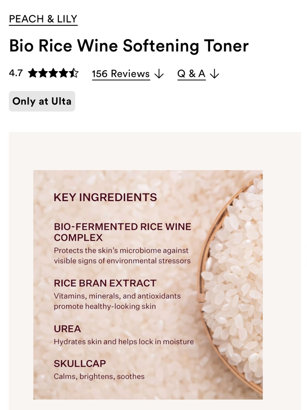 NEW IN BOX Peach & Lily Bio Rice Wine Softening Toner - Picture 6 of 6